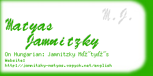 matyas jamnitzky business card